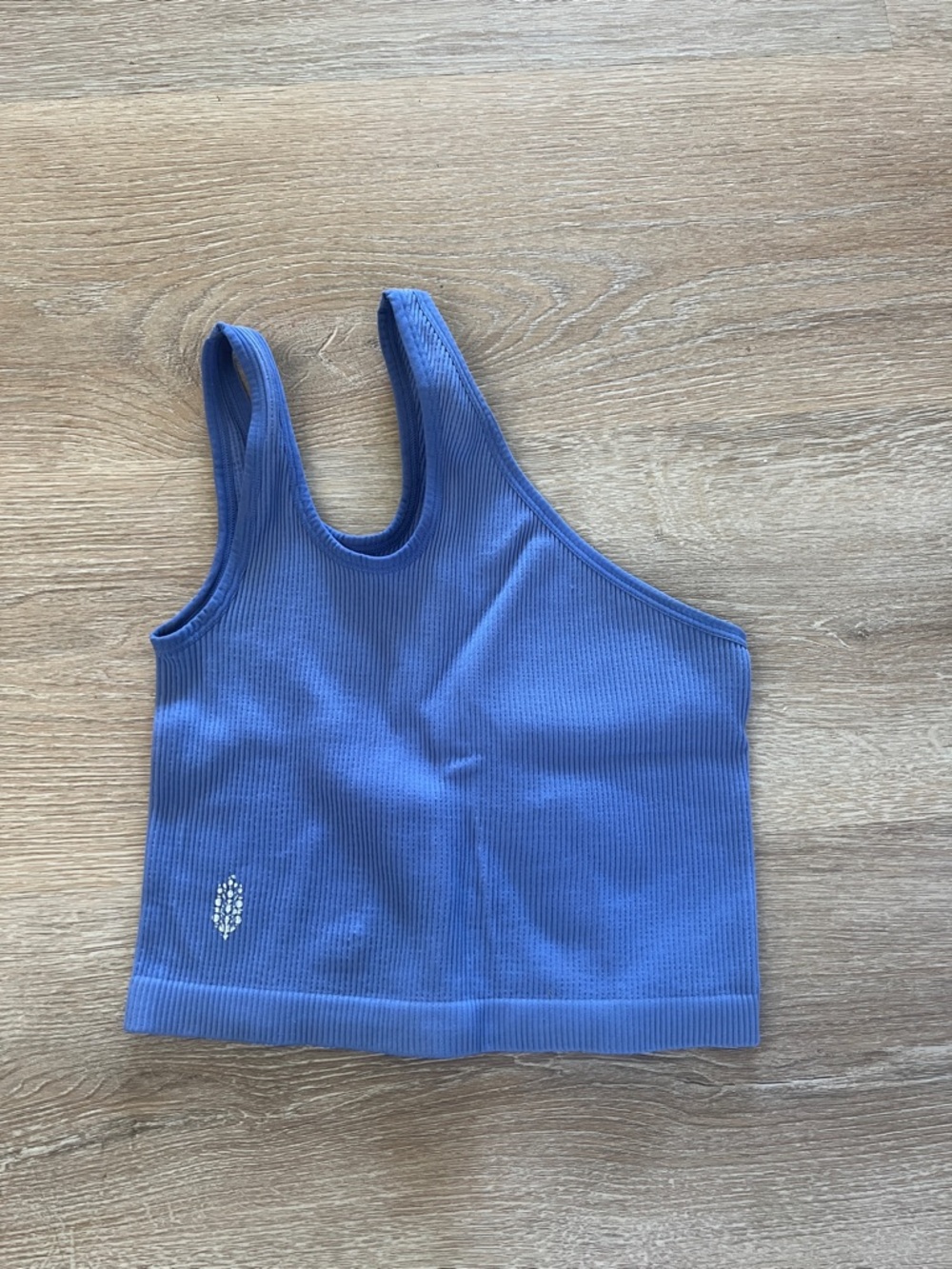 Free People Ribbed One-Shoulder Crop Tank - Periwinkle